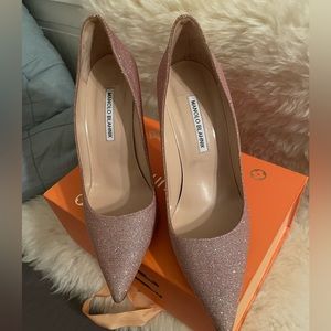 Rose gold manolo blahnik shoes